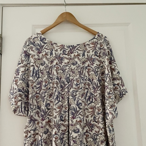 J. Jill Luxe Supima Pleat Back Tee Shirt Floral 4X - Picture 5 of 8